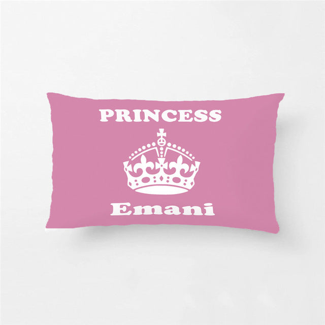 Custom Baby Cute Pink Princess Throw Pillow Cover Decorative Pillow Case Cotton Polyester Baby Nursery Cushion Covers