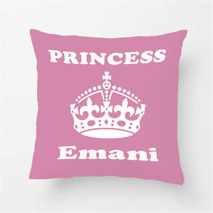Custom Baby Cute Pink Princess Throw Pillow Cover Decorative Pillow Case Cotton Polyester Baby Nursery Cushion Covers