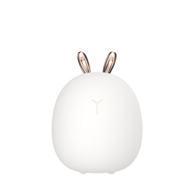 Dimmable LED Night Light Silicone Animal Cartoon Lamp USB Rechargeable for Children Kids Baby Gift Bedside Bedroom Living Room