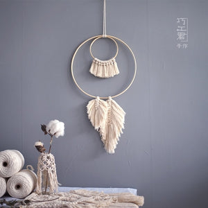 Dream Catcher Hanging Ornaments Hand-woven Macrame Tapestry Wall Hanging Living Room Bedroom Simple Wall Mandala boho decor