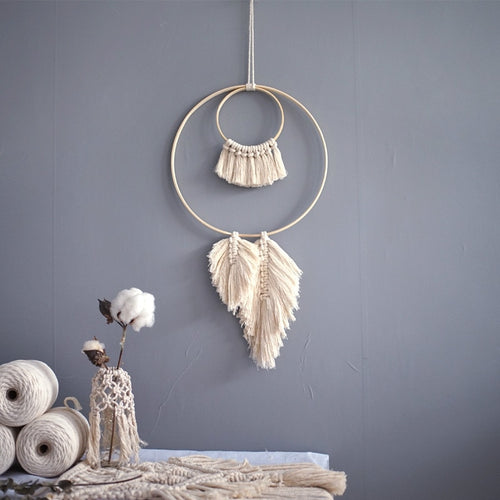 Dream Catcher Hanging Ornaments Hand-woven Macrame Tapestry Wall Hanging Living Room Bedroom Simple Wall Mandala boho decor