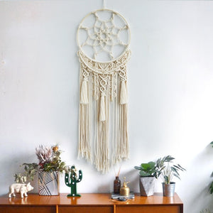 Dream Catcher Macrame Tapestry wall hanging Handmade Cotton Weaving Living Room Bedroom Ornaments B&B Decoration Boho Decor