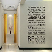 Load image into Gallery viewer, English Proverbs Wall Sticker Family House Rules Wall Stickers Decal DIY Decor Home Kids Great Gift Wallpapers