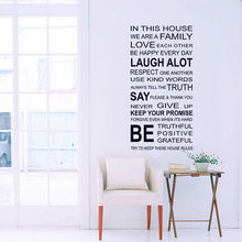 Load image into Gallery viewer, English Proverbs Wall Sticker Family House Rules Wall Stickers Decal DIY Decor Home Kids Great Gift Wallpapers