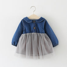 Load image into Gallery viewer, Fashion Baby Girls Demin Dress Cartoon Cat Children Dress Princess Girls Dresses Cute Girls Clothing