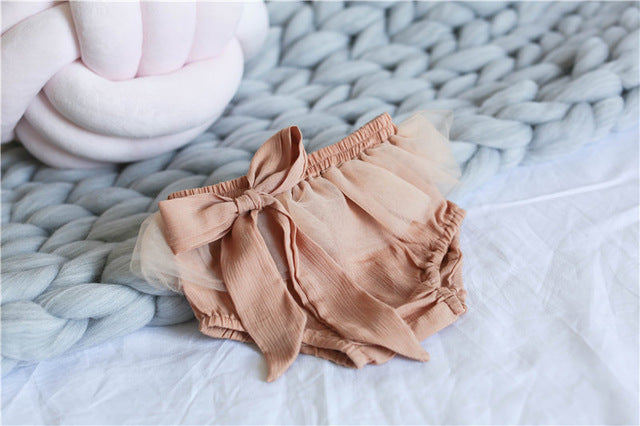 Fashion big bow design shorts Baby Cotton Underwear Girls Panties Kids Children lace Underpants 3-24m