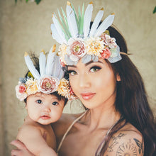 Load image into Gallery viewer, Mom and Me Feather Flower Crown