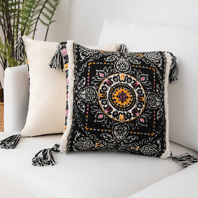 Fringe Pillow Cojines Decorativos Para Sofa Chair Cushion Living Room Nap Pillow Tufted Literary Photo Christmas Pillow Cover