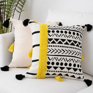 Fringe Pillow Cojines Decorativos Para Sofa Chair Cushion Living Room Nap Pillow Tufted Literary Photo Christmas Pillow Cover