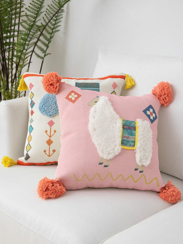 Fringe Pillow Cojines Decorativos Para Sofa Chair Cushion Living Room Nap Pillow Tufted Literary Photo Christmas Pillow Cover