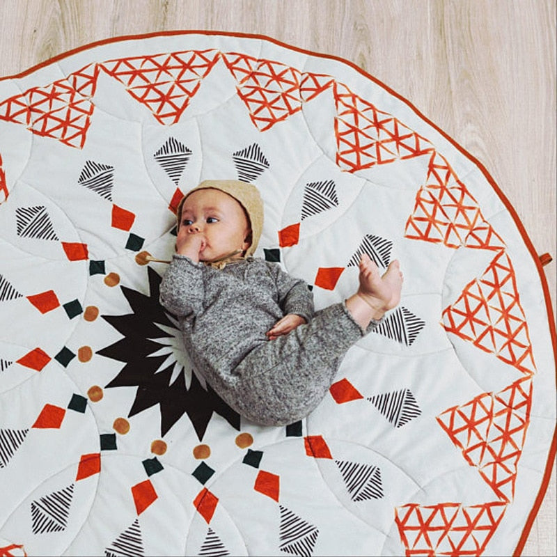 Geometry Baby Play Mat Morocco Carpet Rug Cushion Children Toys Baby Photography Accessories Mats Kids Newborn Room Decor 90cm