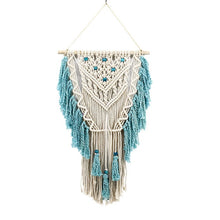 Load image into Gallery viewer, Hand Knotted Macrame Wall Art Handmade Cotton Bohemian Wall Hanging Tapestry With Tassel Boho Wedding Best