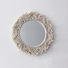Load image into Gallery viewer, Hand-woven macrame mirror