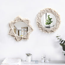 Load image into Gallery viewer, Hand-woven macrame mirror