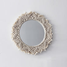 Load image into Gallery viewer, Hand-woven macrame mirror