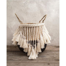Load image into Gallery viewer, Handmade Bohemian Tassel Decoration Wicker Basket Garden Flower Pot Study Room Storage Rattan Basket Home Organizer Basket