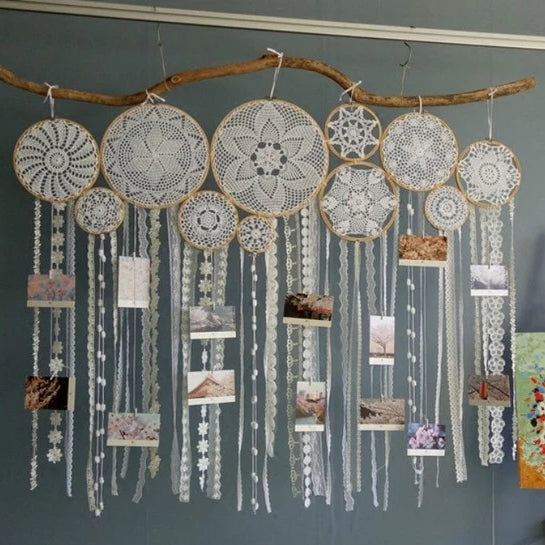 Handmade Macrame Pendant Wedding Decoration  Bohemian Handmade Tapestry Living Room Bedroom Wall Decoration Dream Catcher