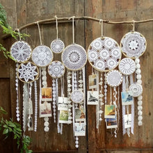 Load image into Gallery viewer, Handmade Macrame Pendant Wedding Decoration  Bohemian Handmade Tapestry Living Room Bedroom Wall Decoration Dream Catcher