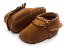 Load image into Gallery viewer, Hot PU Suede Leather Newborn Baby Boy Girl Baby Moccasins Soft Moccs Shoes Bebe Fringe Soft Soled Non-slip Footwear Crib Shoe