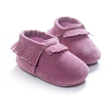 Load image into Gallery viewer, Hot PU Suede Leather Newborn Baby Boy Girl Baby Moccasins Soft Moccs Shoes Bebe Fringe Soft Soled Non-slip Footwear Crib Shoe