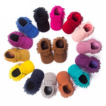 Load image into Gallery viewer, Hot PU Suede Leather Newborn Baby Boy Girl Baby Moccasins Soft Moccs Shoes Bebe Fringe Soft Soled Non-slip Footwear Crib Shoe