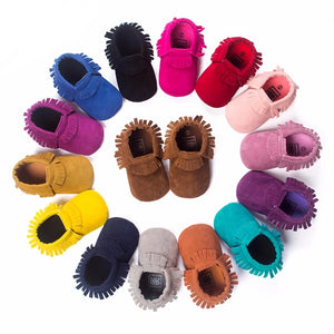 Hot PU Suede Leather Newborn Baby Boy Girl Baby Moccasins Soft Moccs Shoes Bebe Fringe Soft Soled Non-slip Footwear Crib Shoe