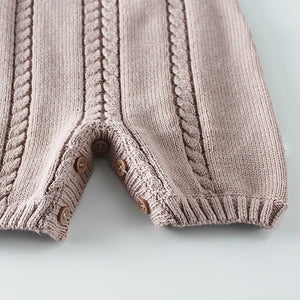 Infant Baby Knitted Romper Jumpsuit For Girls Boys Autumn Winter Infant Toddler Sleeveless Cotton Sweater Overalls Kids Clothes