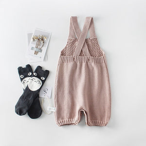Infant Baby Knitted Romper Jumpsuit For Girls Boys Autumn Winter Infant Toddler Sleeveless Cotton Sweater Overalls Kids Clothes