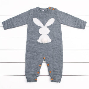 Infant Baby Rompers Winter Warm Newborn Long Sleeve Jumpsuits Outfits Solid Color Knitted Infant Girls Overalls Kids Boy Costume