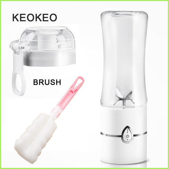 KEOKEO Portable Juice Blender 400ml Mini Multifunction USB Fruit Juice Mixer Fruit Mixing Machine Six-sheet baby food mixer Elec