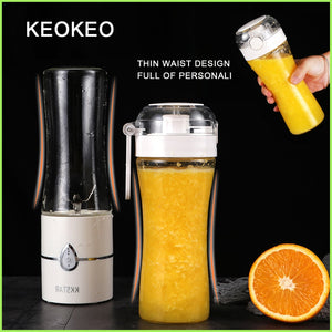 KEOKEO Portable Juice Blender 400ml Mini Multifunction USB Fruit Juice Mixer Fruit Mixing Machine Six-sheet baby food mixer Elec