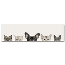 Load image into Gallery viewer, Kawaii Animals Cat Dog Poster Minimalist Art Canvas Painting Wall Picture Long Banner Print Modern Home Room Decoration 391