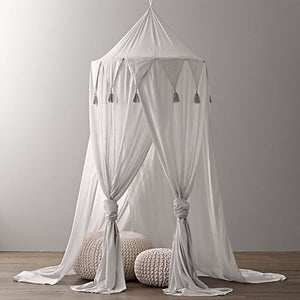 Kid Baby Bed Canopy Bedcover Mosquito Net Curtain Bedding Round Dome Tent Cotton for Baby Room Decoration 240cm x 50cm Pink 2019