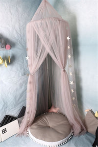 Kids Bed Canopy Reading Nook Tent Dome Crib Mosquito Net Curtains Hanging Decoration  Game House for Baby Girls Photos Pros