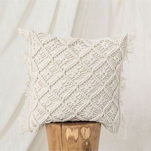 Knitted Pillow Cover Hand-woven Bohemian Cushion Cover Tassel Photo Props Literary Retro Sen Living Room Decorative Pillows Case
