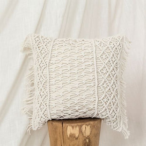 Knitted Pillow Cover Hand-woven Bohemian Cushion Cover Tassel Photo Props Literary Retro Sen Living Room Decorative Pillows Case