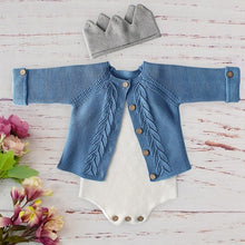 Load image into Gallery viewer, Knitted Wool Baby Boy Clothes Autumn Autumn Infant Children&#39;s Kids Toddler Outfit Sets Leaf Fashion Jacket  Romper For Newborns