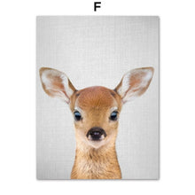 Load image into Gallery viewer, Lion Deer Raccoon Rabbit Wall Art Canvas Painting Nordic Poster And Print Animal Wall Pictures Kids Baby Room Scandinavian Decor