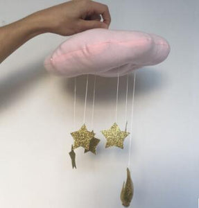 Lovely Baby Mobile Cotton Moon And Star Tent Wall Hanging Decor Toys Nordic Style Nursery Decor Photo Props Kids Bedroom Decor