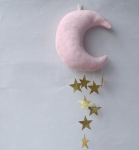 Lovely Baby Mobile Cotton Moon And Star Tent Wall Hanging Decor Toys Nordic Style Nursery Decor Photo Props Kids Bedroom Decor