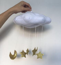 Load image into Gallery viewer, Lovely Baby Mobile Cotton Moon And Star Tent Wall Hanging Decor Toys Nordic Style Nursery Decor Photo Props Kids Bedroom Decor