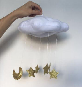 Lovely Baby Mobile Cotton Moon And Star Tent Wall Hanging Decor Toys Nordic Style Nursery Decor Photo Props Kids Bedroom Decor