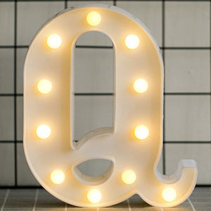 Luminous LED Letter Night Light English Alphabet Number Lamp Wedding Party Decoration Christmas Home Decoration Accessories