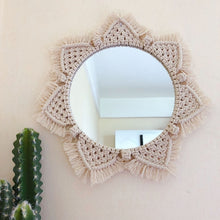 Load image into Gallery viewer, Macrame Tapestry Wall Hanging  Decorative Mirror  Bohemia Creative Home Art Wall Decorations Boho Decor Home