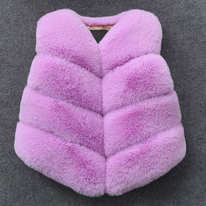 Menoea 2019 Autumn Lovely Girls Outerwear Pattern Coats Solid-Color Plush Coat Clothes for Kids Sleeveless Winter Vests