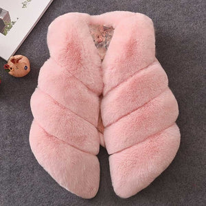 Menoea 2019 Autumn Lovely Girls Outerwear Pattern Coats Solid-Color Plush Coat Clothes for Kids Sleeveless Winter Vests