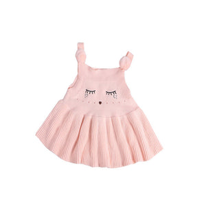 Milancel 2018 Baby Girl Dress Cute Cat Dress for Girl Infant Knitted Girls Clothing Sleeveless Kids Clothes