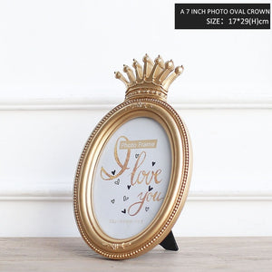 Miz 1 Piece 5 Model Luxury Baroque Style Gold Crown Home Decor Creative Resin Picture Desktop Frame Photo Frame Gift for Friend