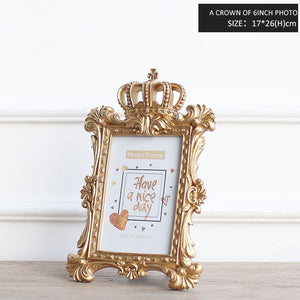 Miz 1 Piece 5 Model Luxury Baroque Style Gold Crown Home Decor Creative Resin Picture Desktop Frame Photo Frame Gift for Friend
