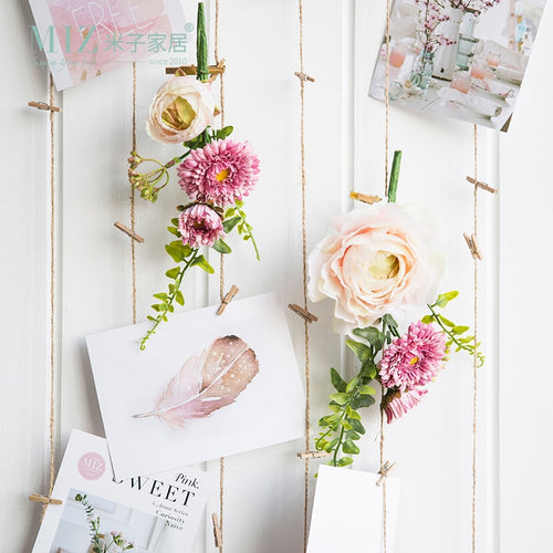 Miz 1 Piece Artificial Flowers Wall Decorations Living Room Wedding Gift Accessories Flower Clip Curtain Accessories